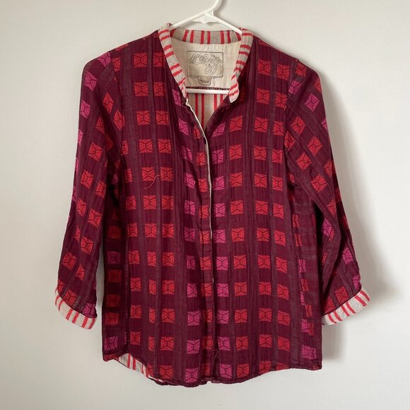 Button-Up Top in Oxblood - multiple flaws - Picture 1 of 7